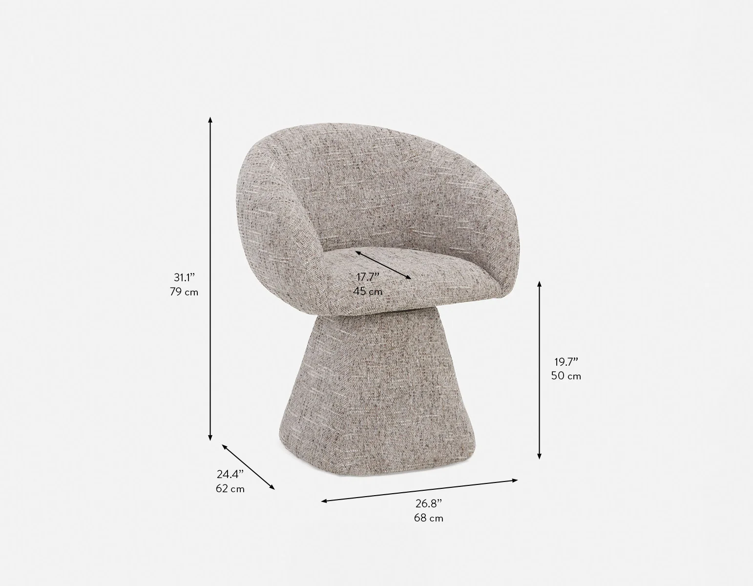 ORAN — Modern swivel dining armchair (07-90-72-88) - Image 10