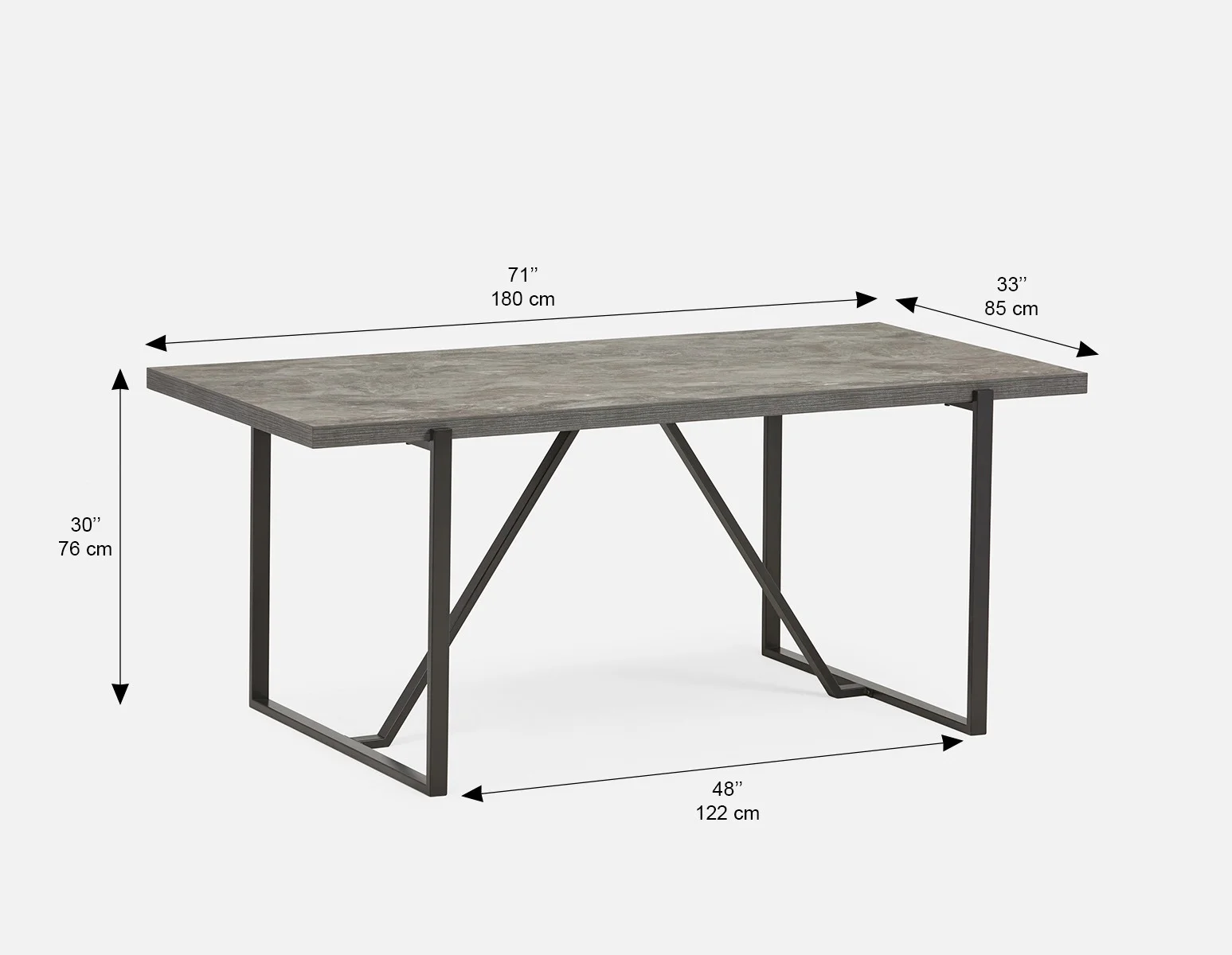 ARDA — Faux concrete top 180 cm dining table (55-41-64-57) - Image 8