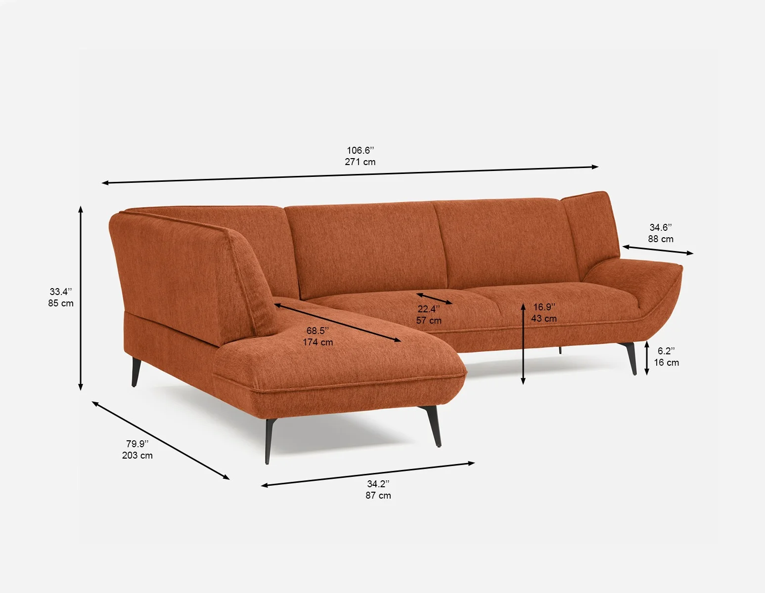 MARJORIE — Modern contemporary sectional-sofa (22-97-07-45) - Image 10