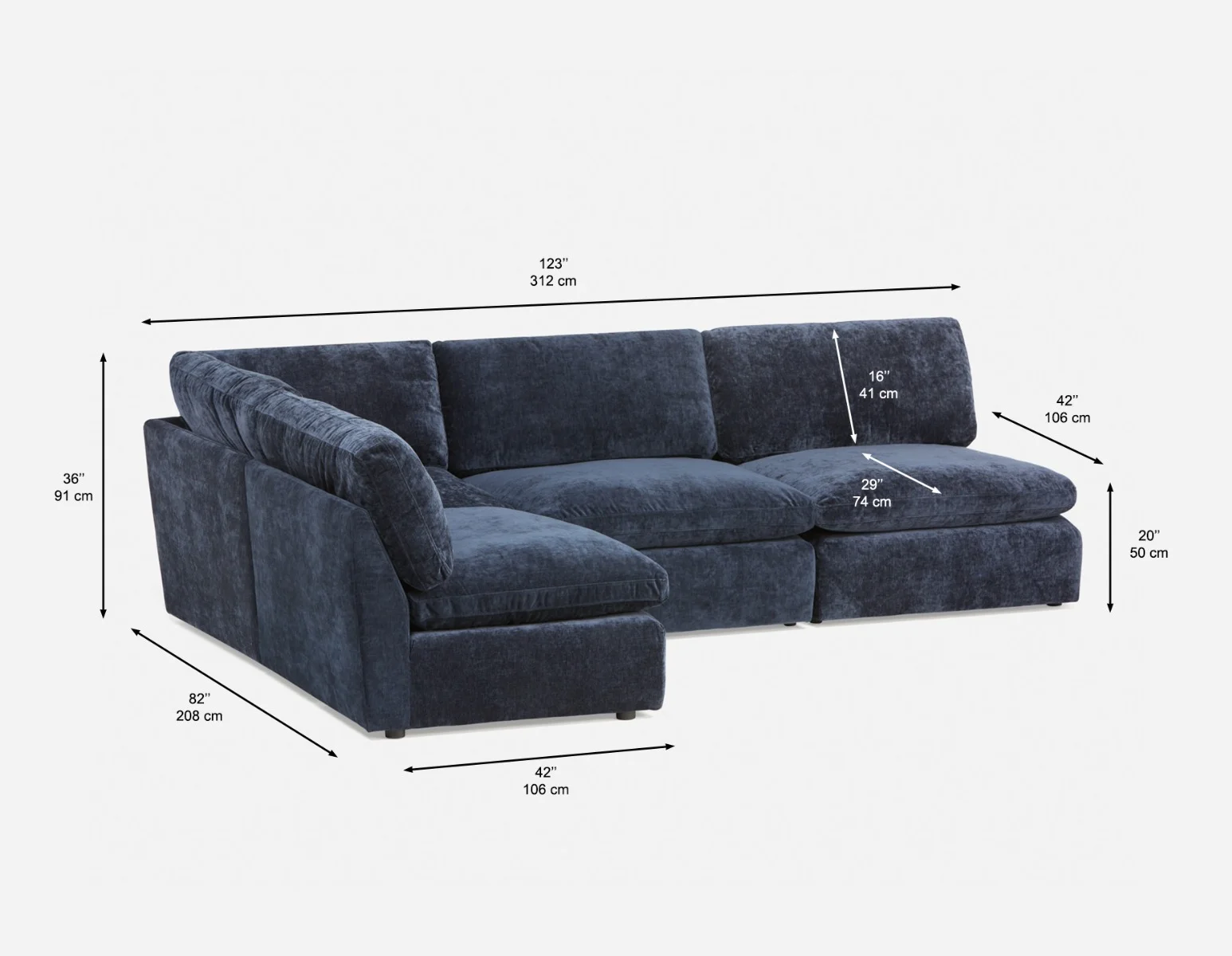 CHABLIS — 4-pc modular interchangeable sofa (88-73-69-60) - Image 5