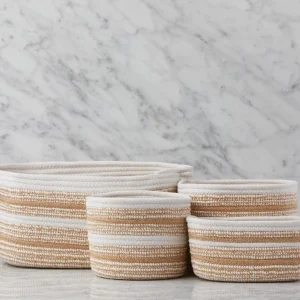 BURELLE — Set of 4 cotton rope and jute baskets