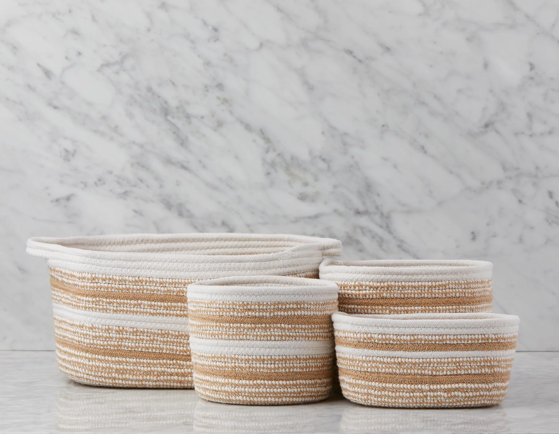 BURELLE — Set of 4 cotton rope and jute baskets