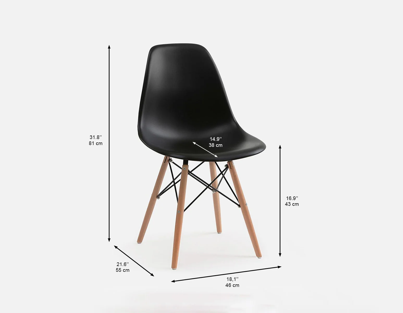 EIFFEL — Mid-century modern chair with solid beech wood legs (90-10-11-20) - Image 4