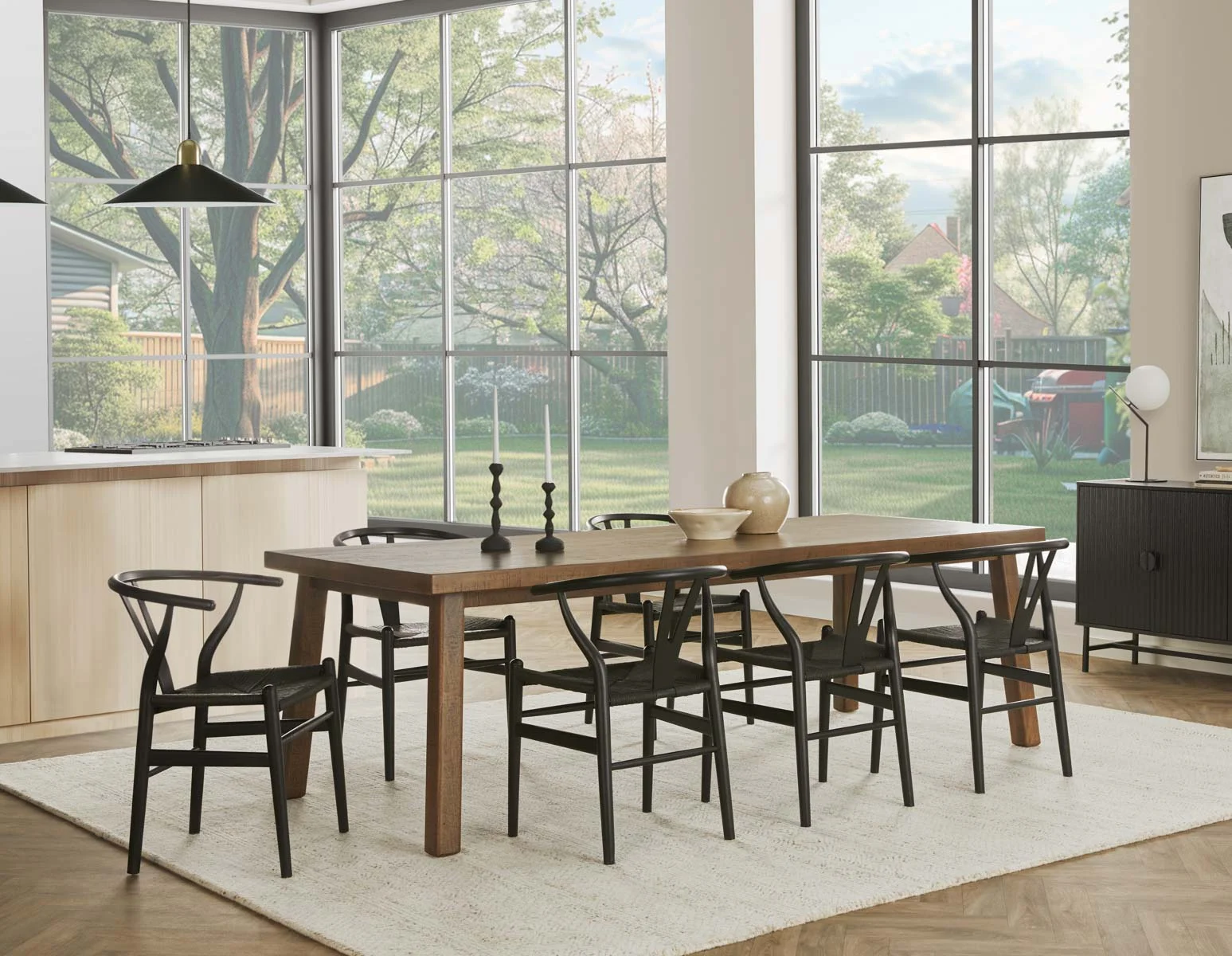 THESSALIA — Distressed solid mango wood large dining table 240 cm (94-80-91-96) - Image 14