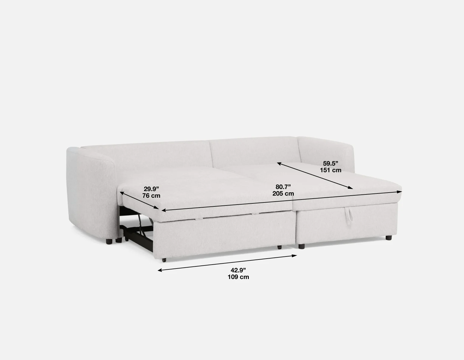 JANICE — Modern interchangeable storage sectional sofa-bed (87-17-27-95) - Image 21