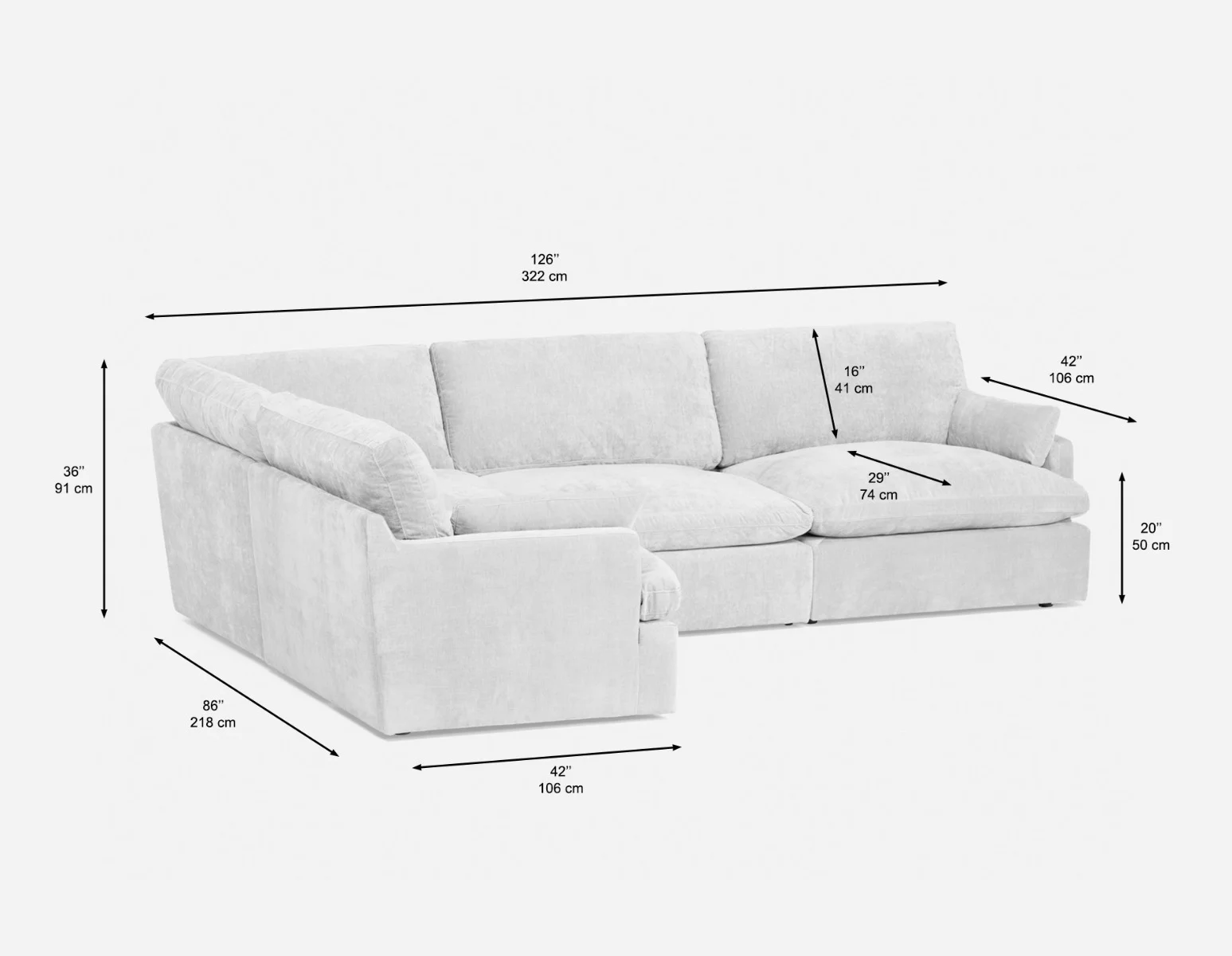 CHABLIS — 4-pc modular interchangeable sofa (11-40-74-62) - Image 6