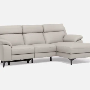 GIRONA — 100% leather power reclining right-facing sectional sofa
