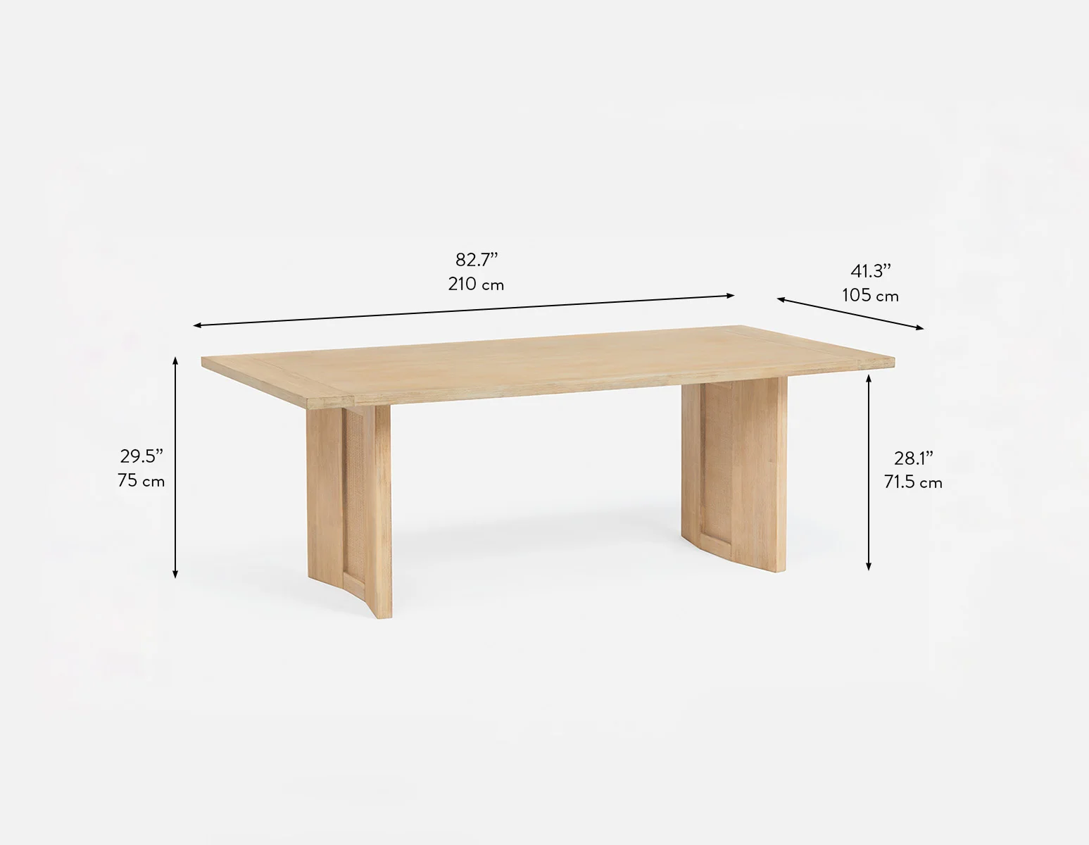 GILLIS — Modern farmhouse acacia wood dining table 210 cm - Image 9