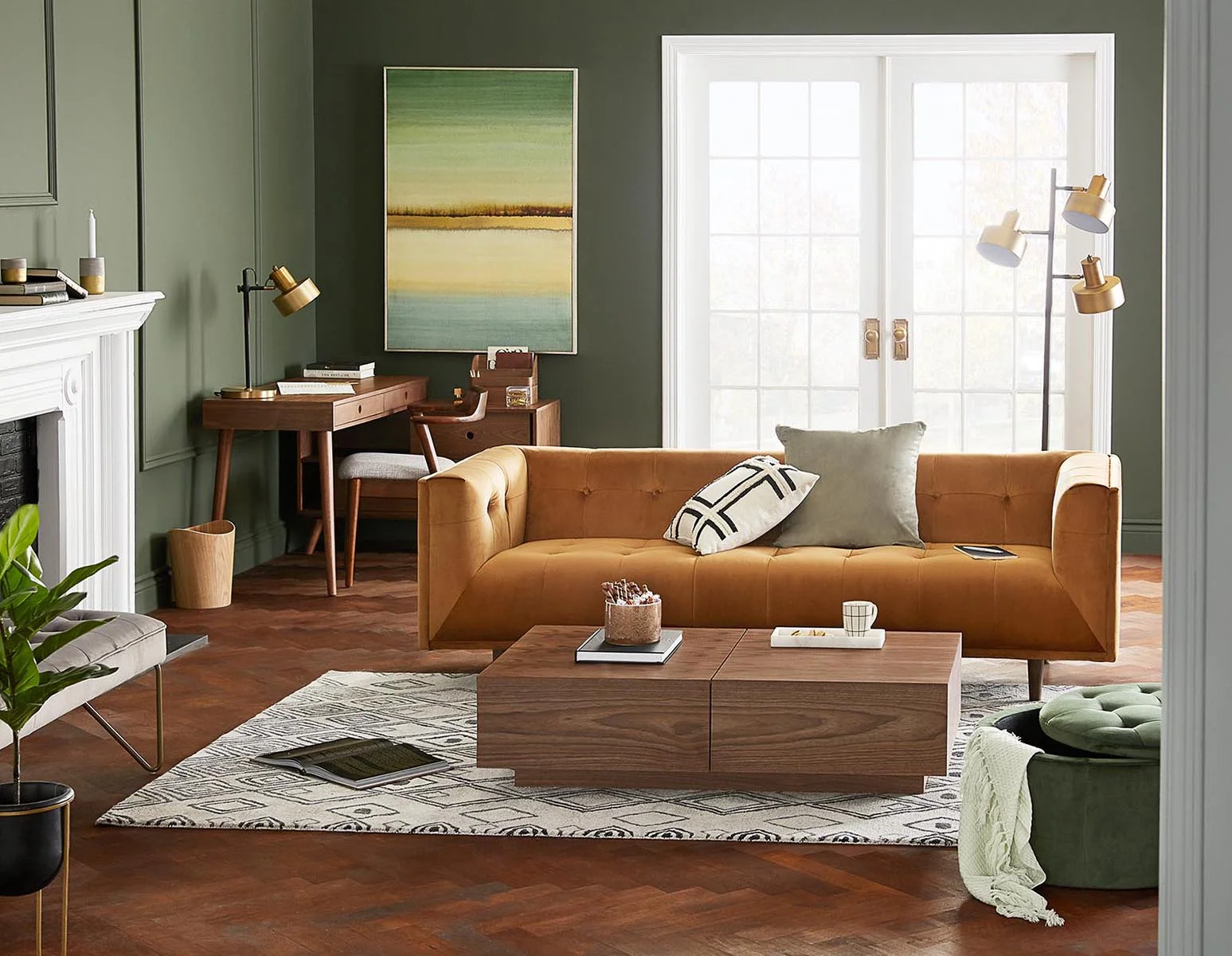 LORETTA — Mid-century modern velvet 3-seater sofa (18-76-63-96) - Image 8