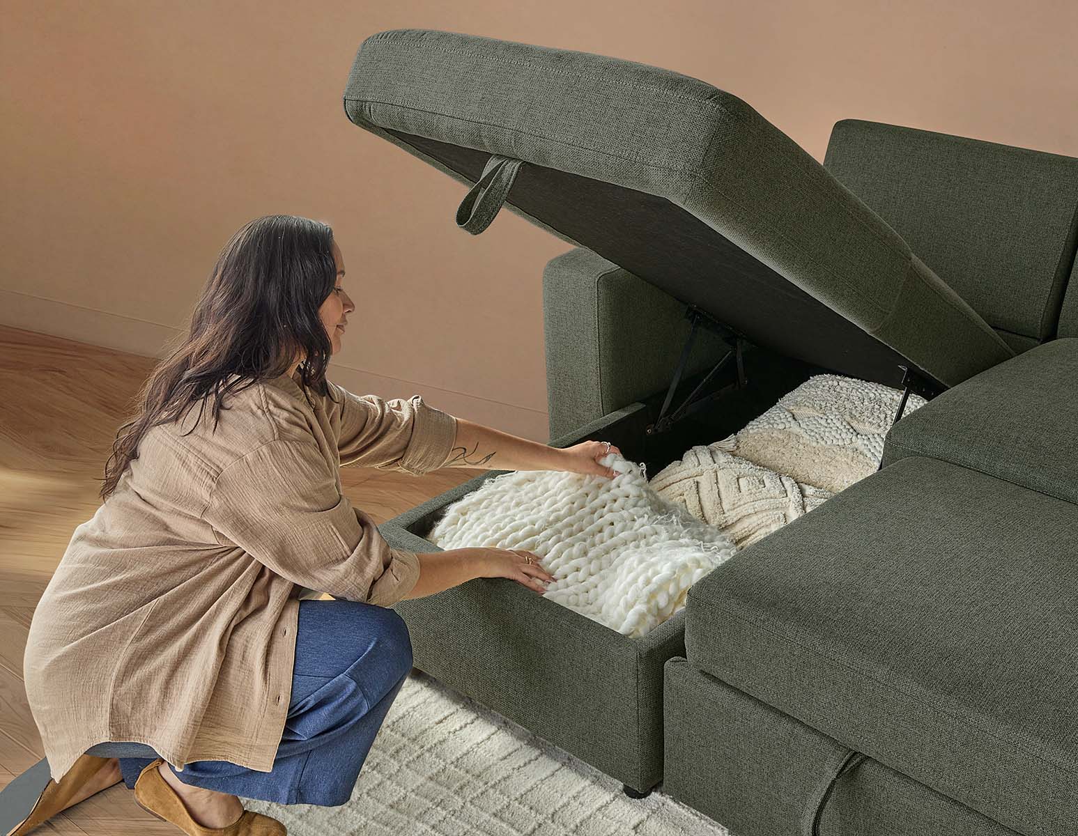 MARNIE — Contemporary interchangeable sectional sofa-bed with storage (73-29-20-18) - Image 18
