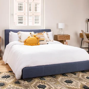 DENICE — Modern contemporary upholstered queen size bed (89-02-34-60)