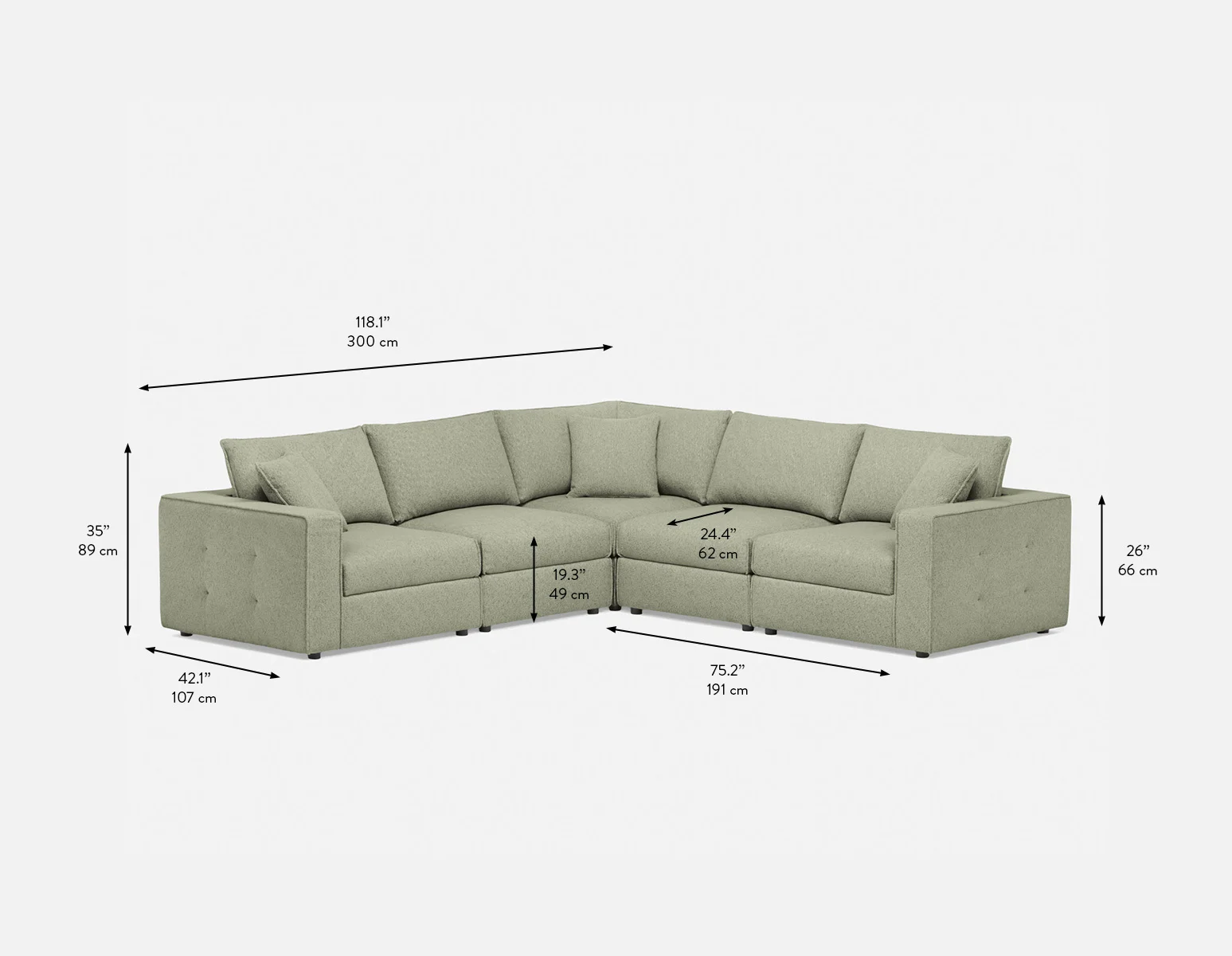 BOWERY — Contemporay sectional sofa (48-96-86-70) - Image 11