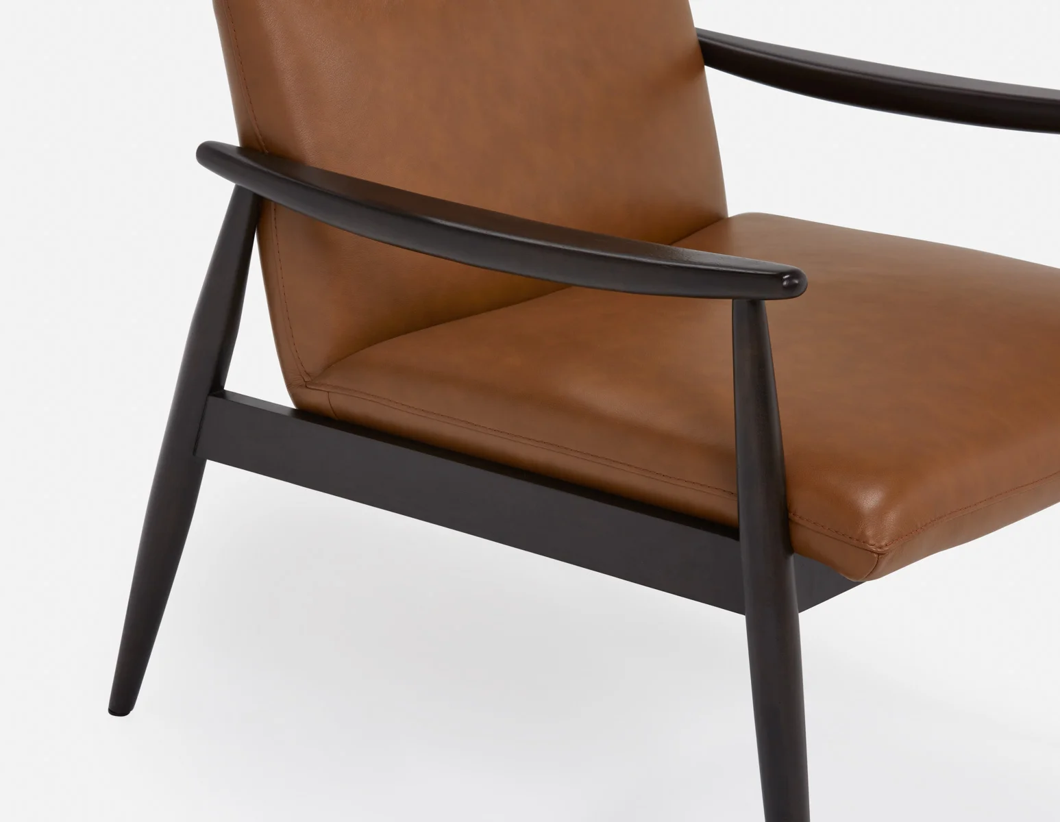 LATONA — 100% leather mid-century modern accent chair (71-53-26-96) - Image 6
