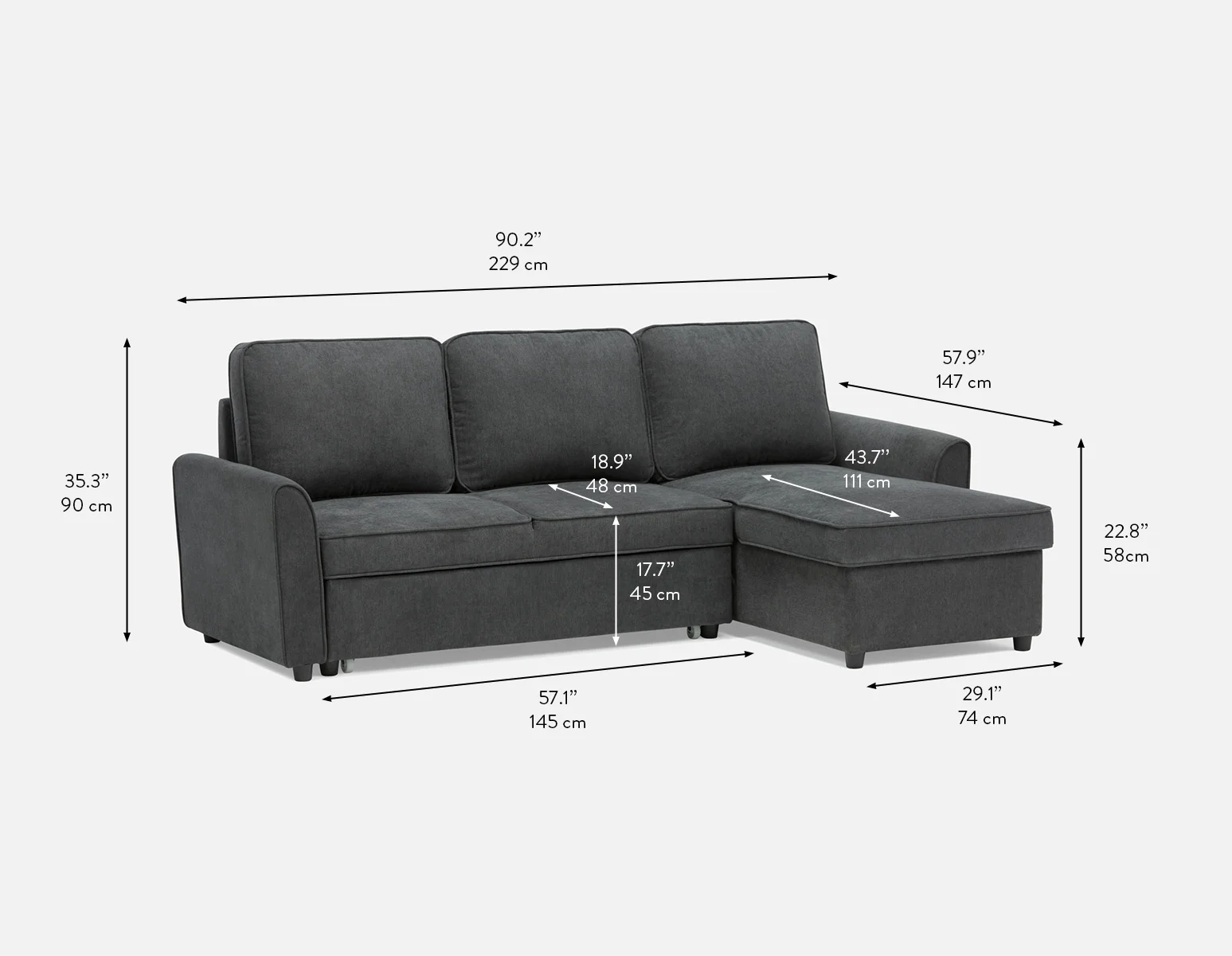 ALEX — Modern interchangeable sectional sofa-bed with storage (31-55-40-02) - Image 15