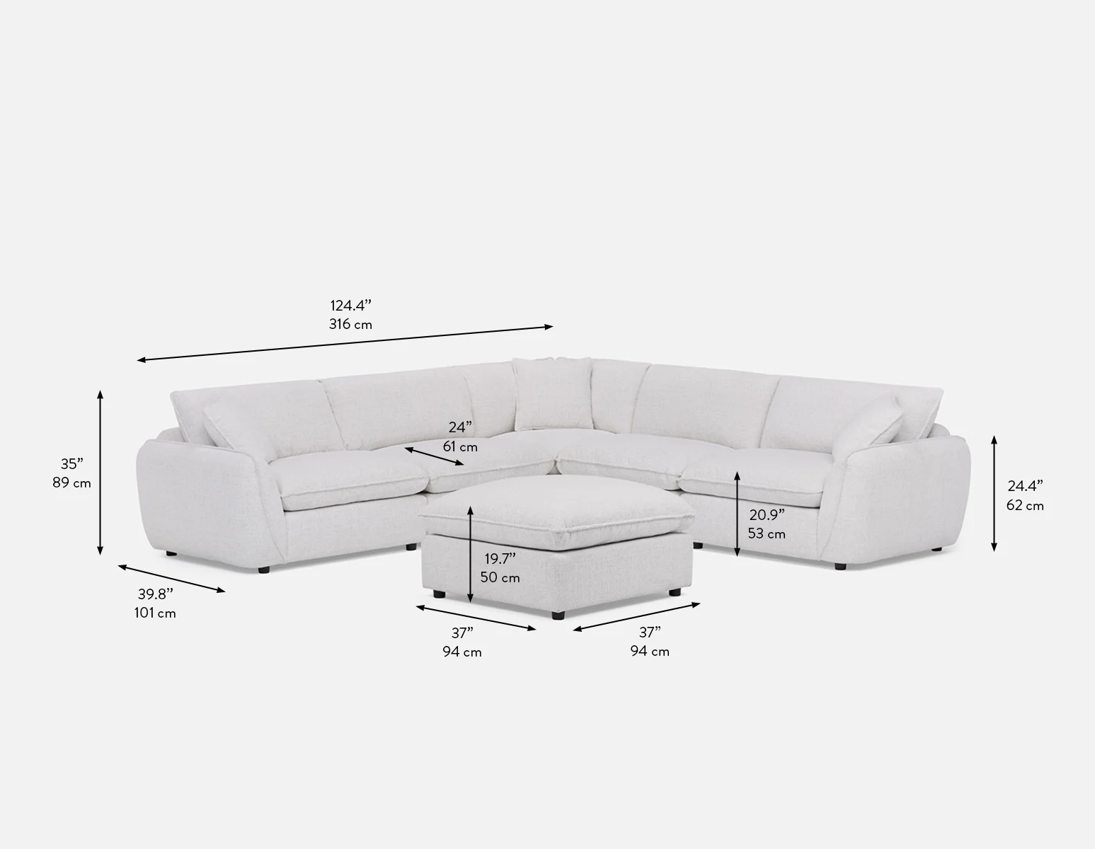 KIMM — Contemporary 6-pc modular sectional sofa - Image 15