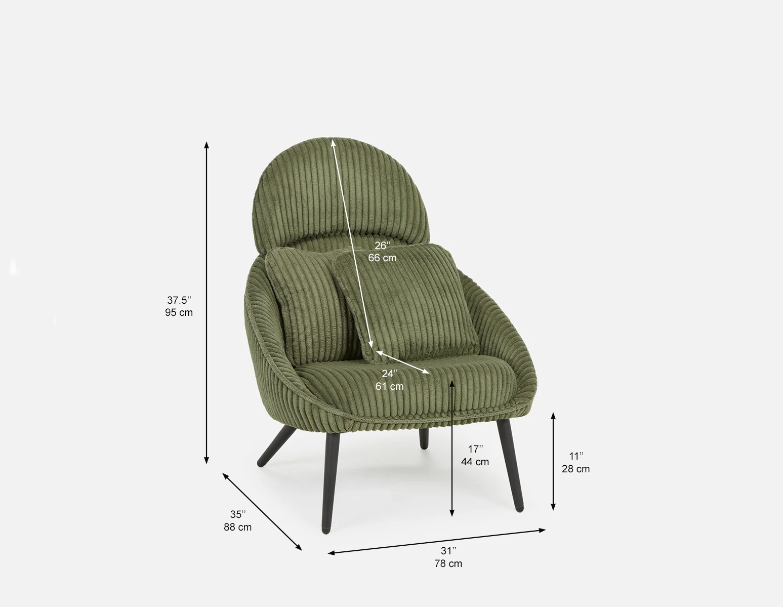 HERMAN — Corduroy accent chair (87-38-04-70) - Image 11