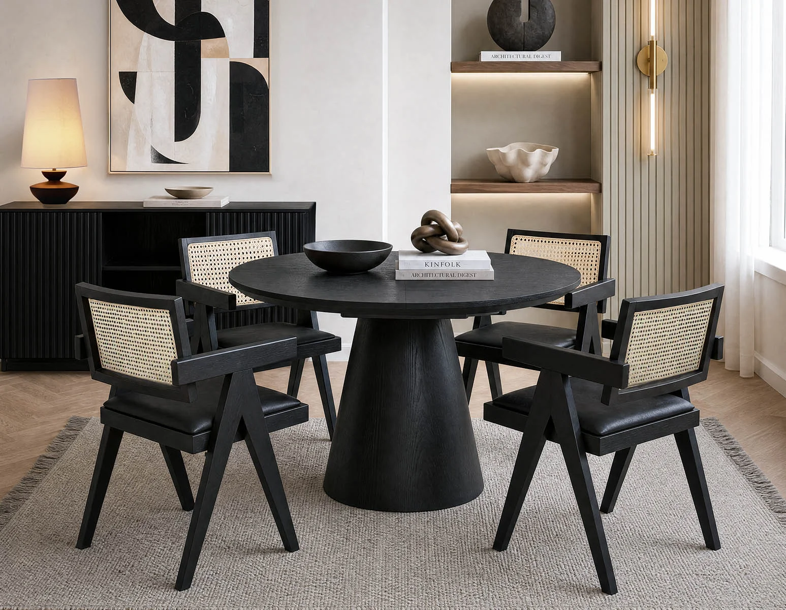 SORENO — Extendable round dining table 120 to 160 cm (09-29-41-20)