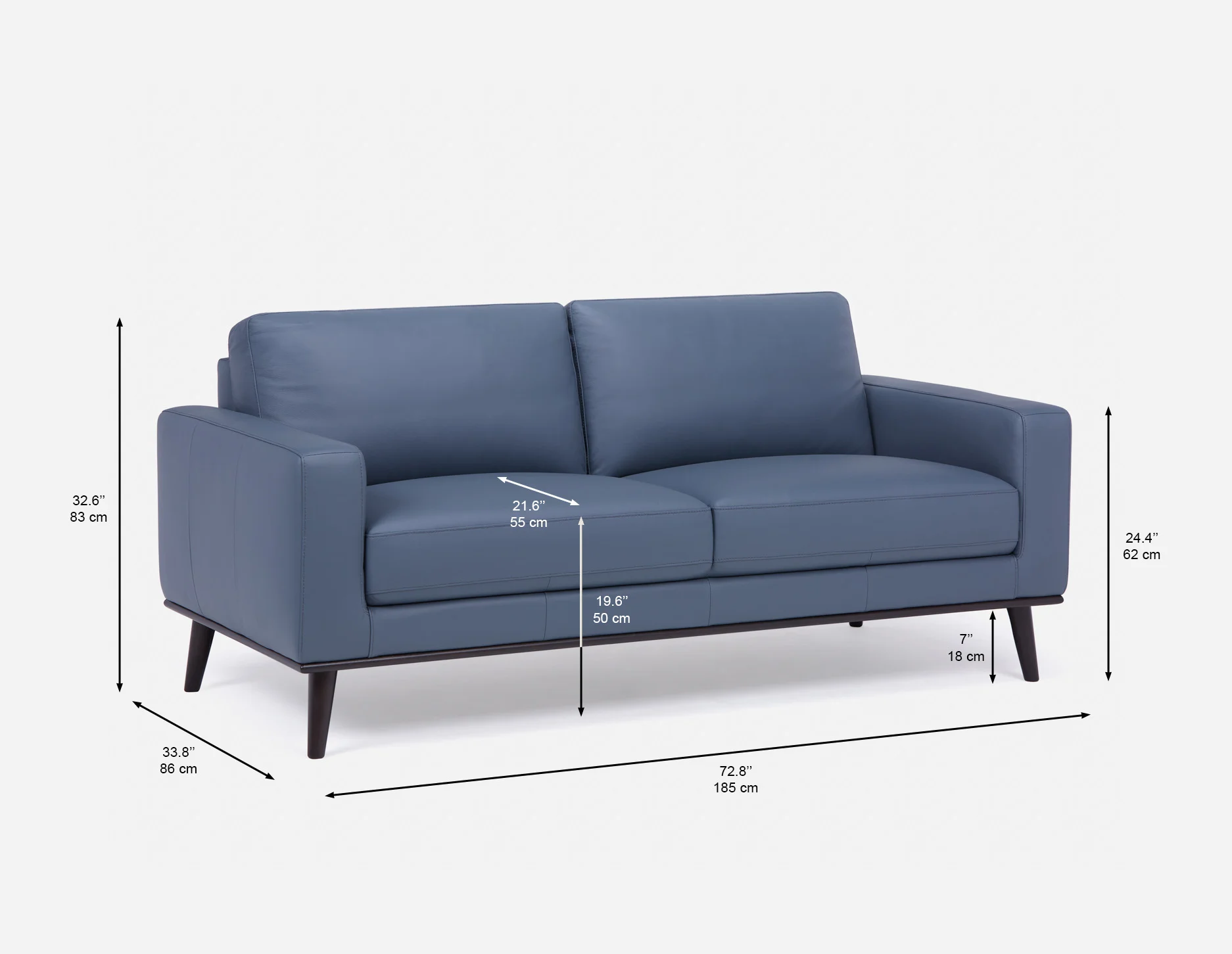 BETTA — 100% leather mid century sofa (17-62-70-17) - Image 11