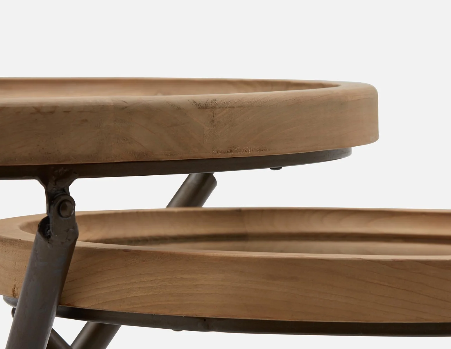 KAY — Set of 2 fir wood nesting tables with tempered glass tops (45-60-44-42) - Image 5