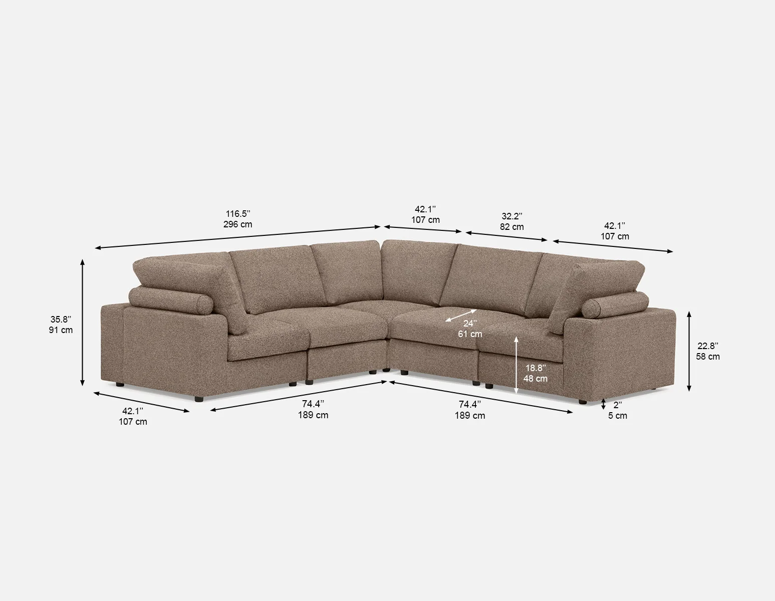 OLISA — 5-pc modular interchangeable sofa (82-28-37-52) - Image 10