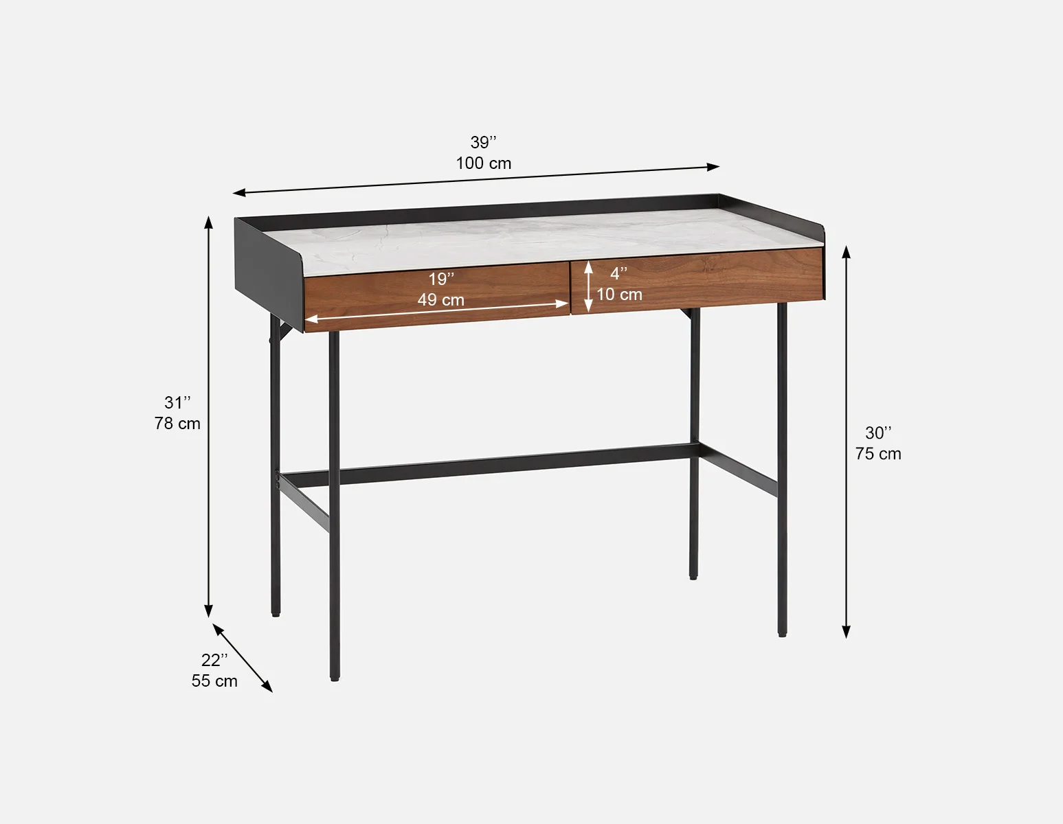 MARTIN — Desk with ceramic top (width: 100 cm) - Image 10