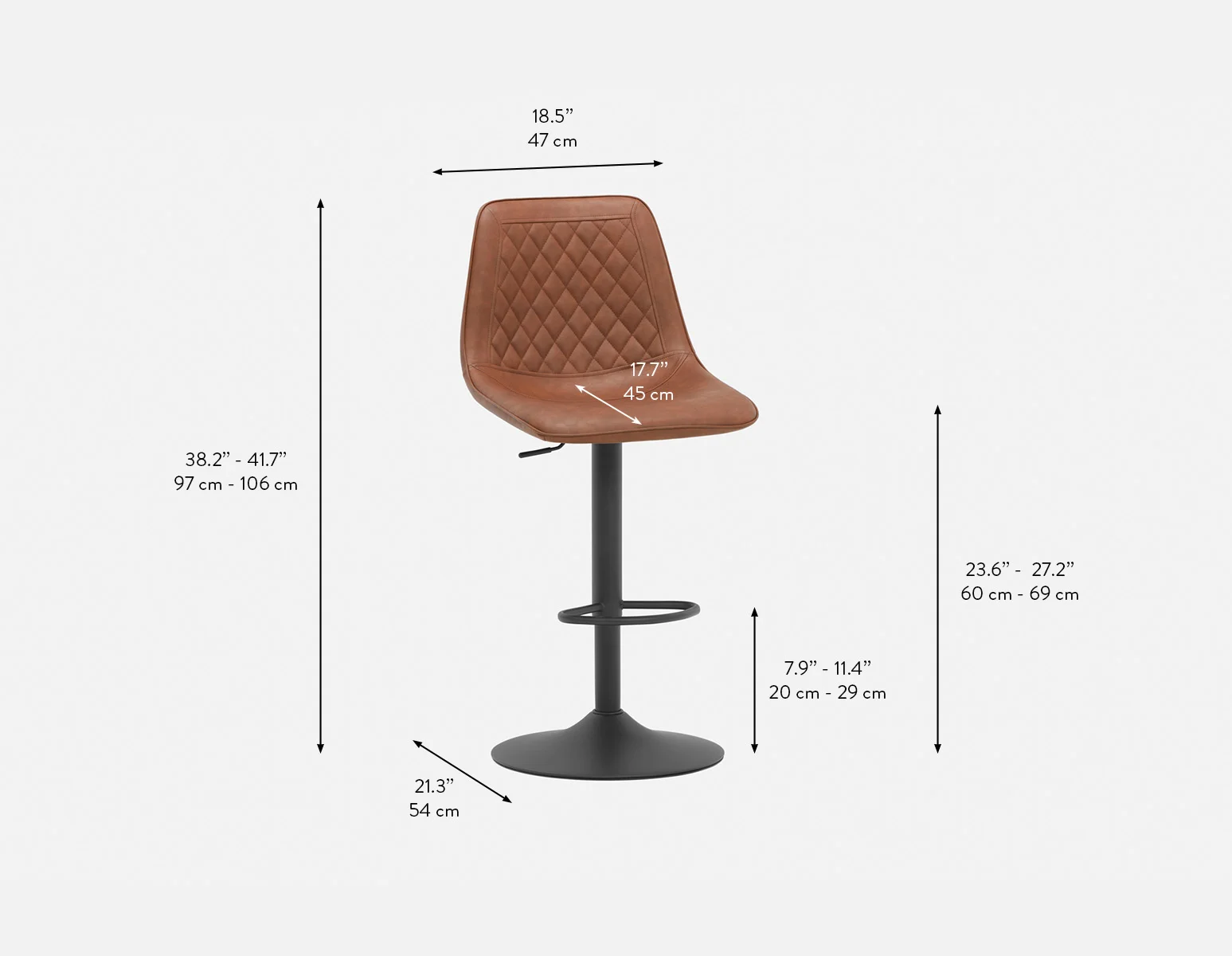 MALI — Adjustable counter height swivel stool (50-50-17-96) - Image 12