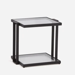 AGLAYA — End table with tempered glass