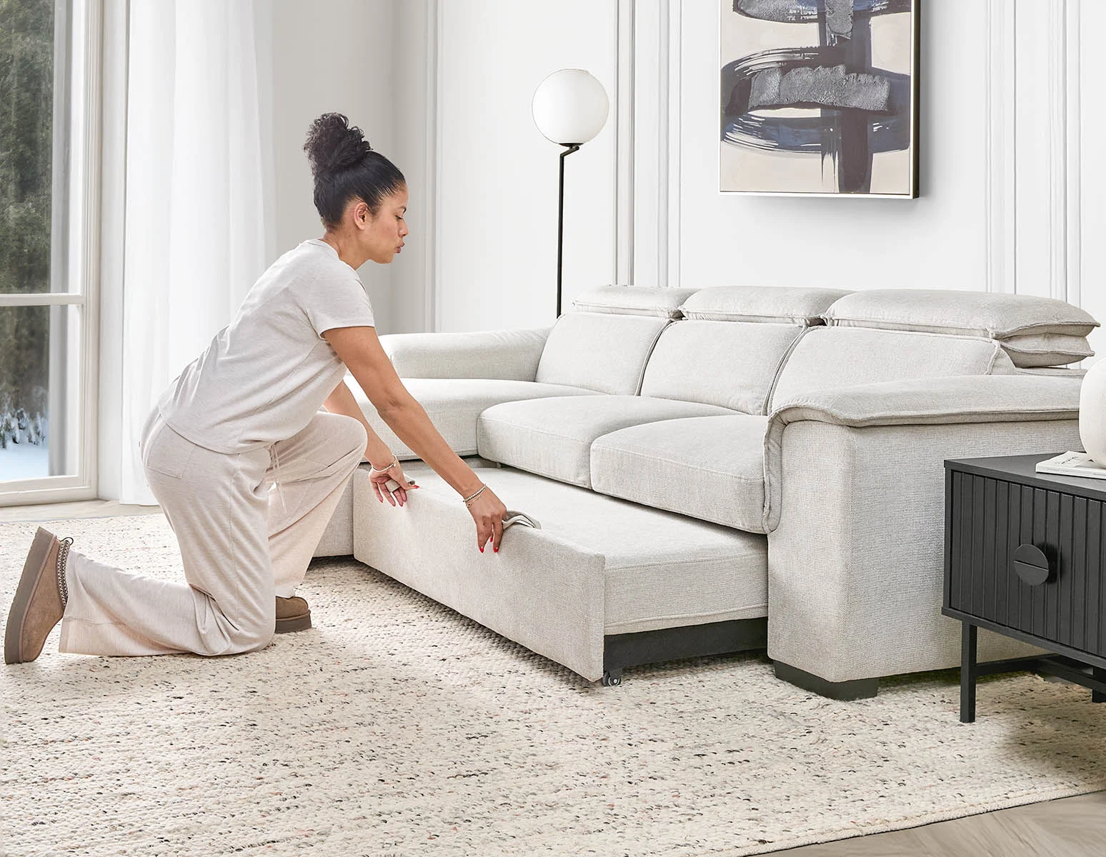ODETTE — Contemporary left-facing sectional sofa-bed with storage (09-05-14-95) - Image 19