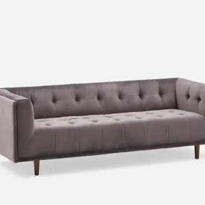 LORETTA — Mid-century modern velvet 3-seater sofa (18-76-63-30)