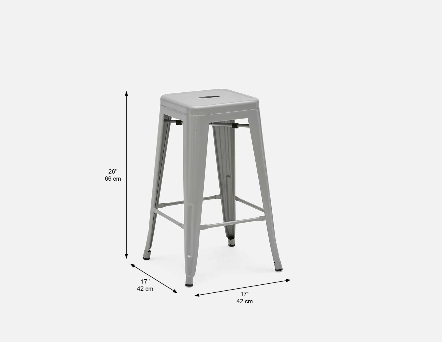 HUDSON — Iron counter stool 67 cm (92-15-15-30) - Image 5
