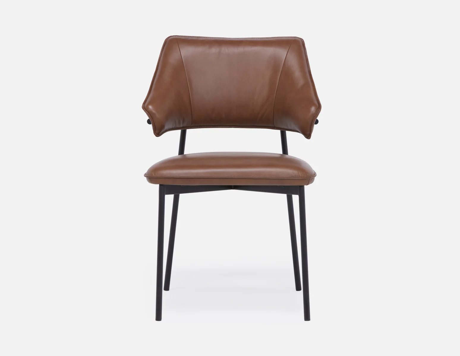 PALMA — 100% leather mid-century modern dining chair - Image 2