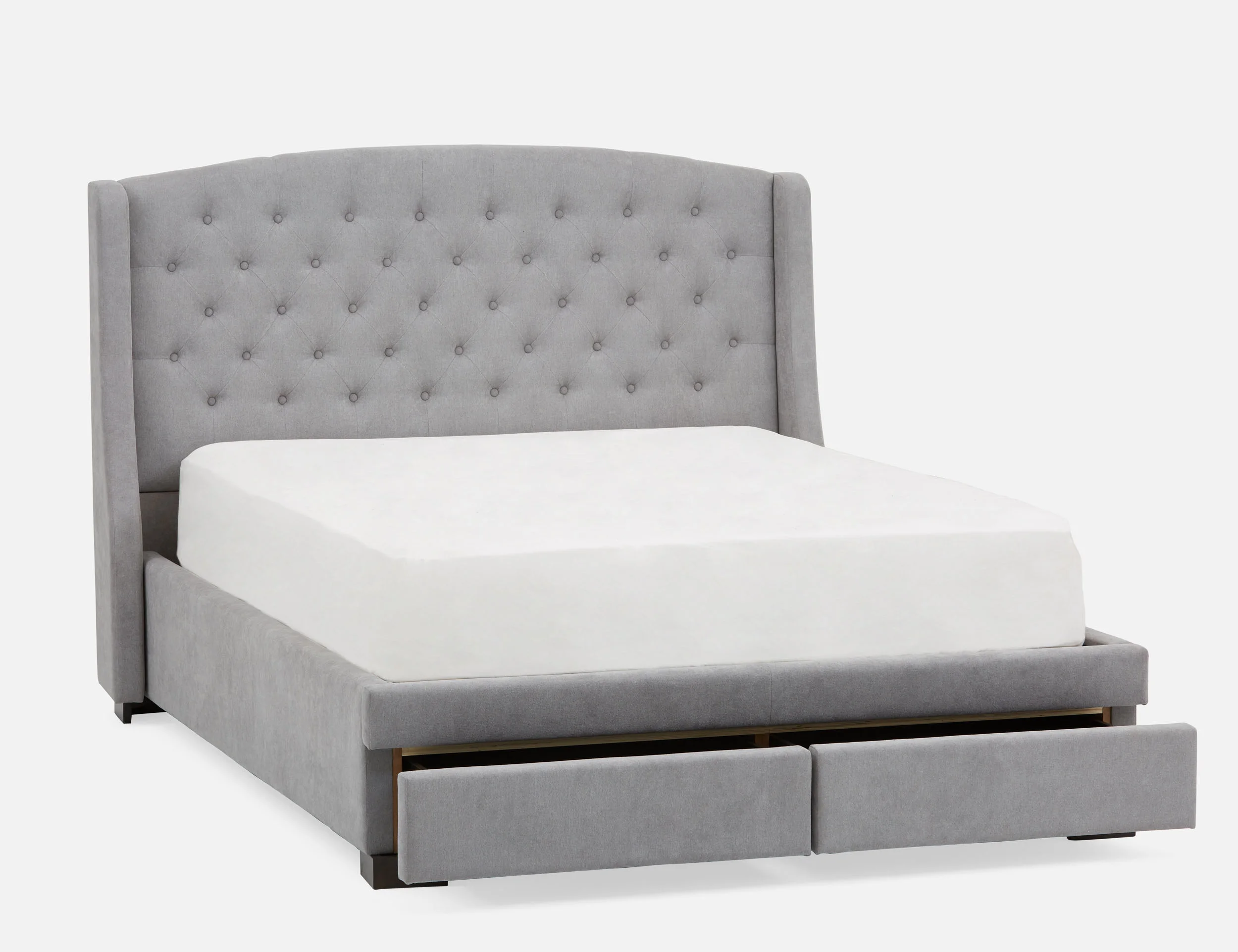 RAVEL — Traditional tufted upholstered wingback queen size bed with storage (81-42-52-30) - Image 7
