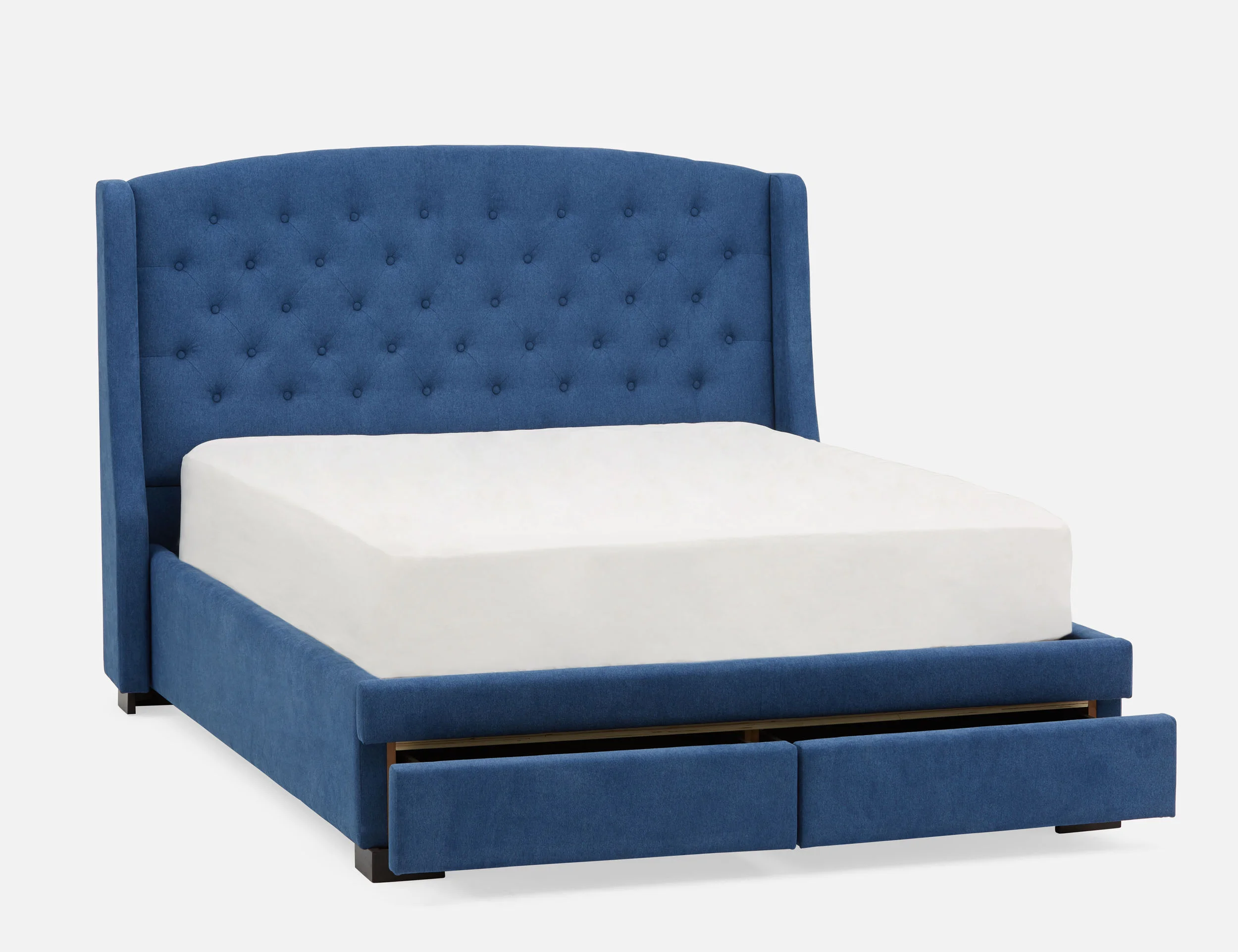 RAVEL — Traditional tufted upholstered wingback queen size bed with storage (81-42-52-60) - Image 6