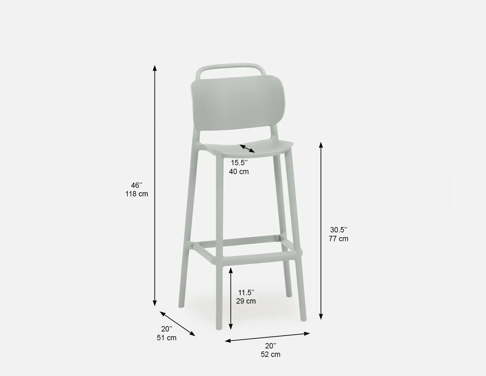 DARIA — Indoor/outdoor bar stool 76cm (15-17-14-30) - Image 8