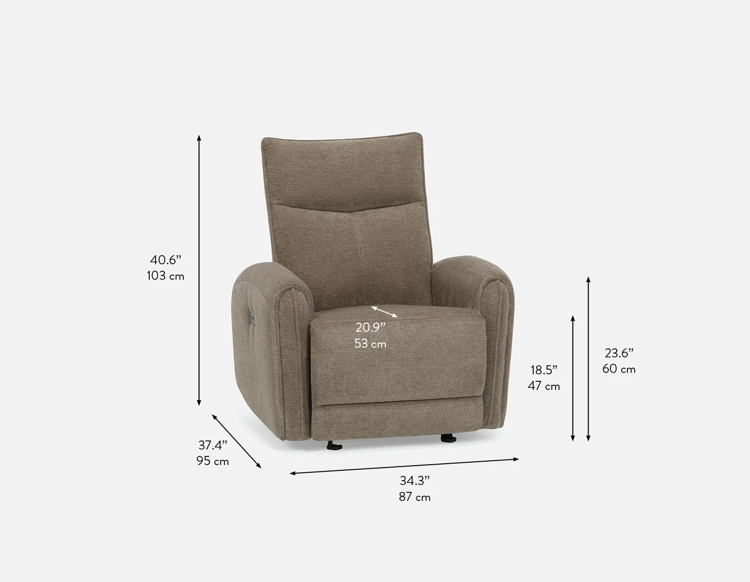 CALVERO — Contemporary power-reclining and glider armchair with usb port (50-48-47-93) - Image 15