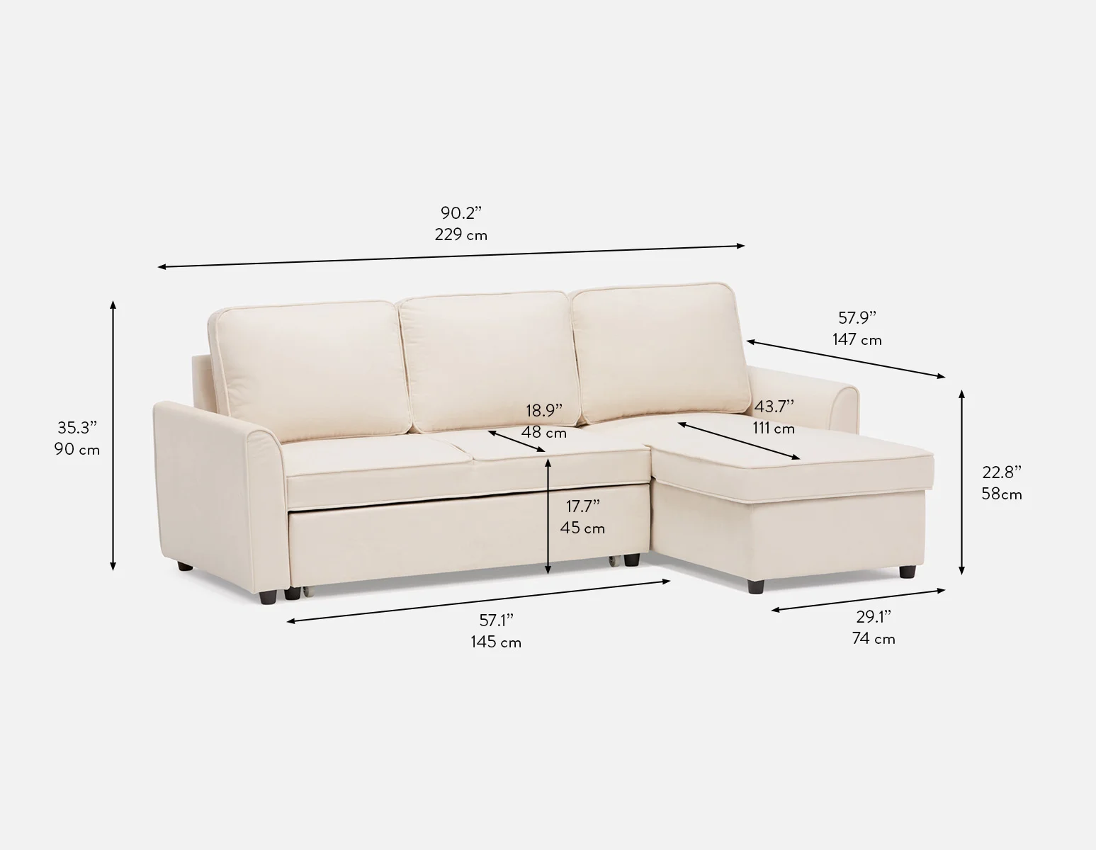 ALEX — Modern interchangeable sectional sofa-bed with storage (31-55-40-46) - Image 16