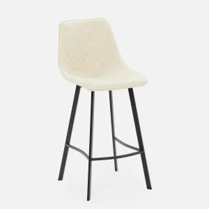 MALI — Mid-century modern bar stool with backrest 76 cm (55-54-87-95)
