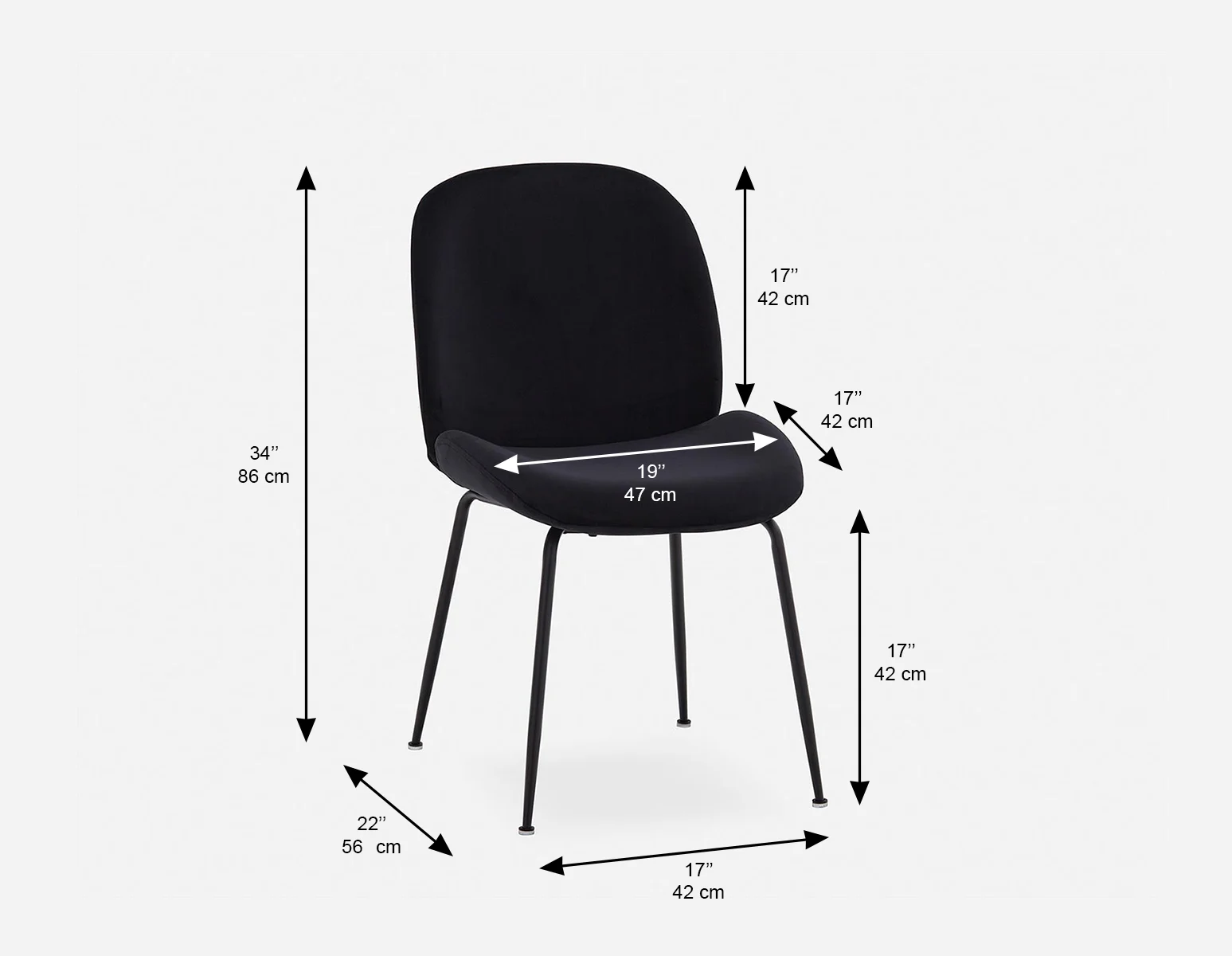 JUDITH — Contemporary velvet dining chair (03-39-96-20) - Image 7