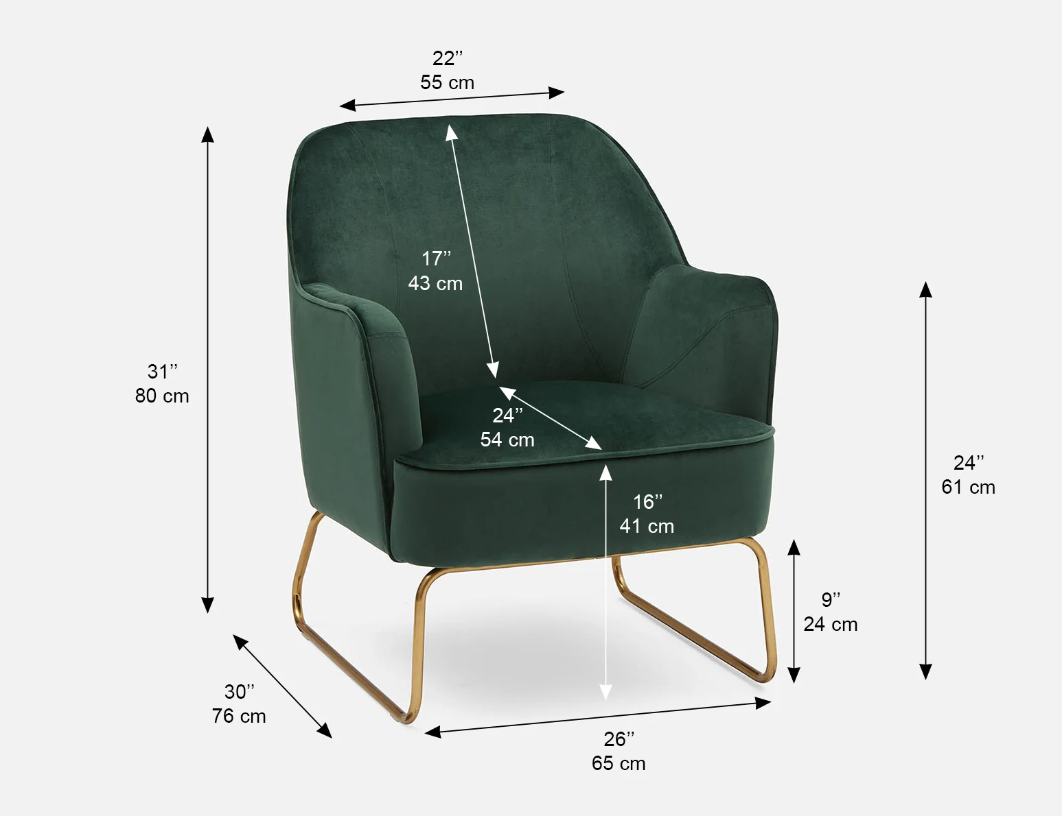 DARAH — Velvet armchair (91-15-30-70) - Image 7