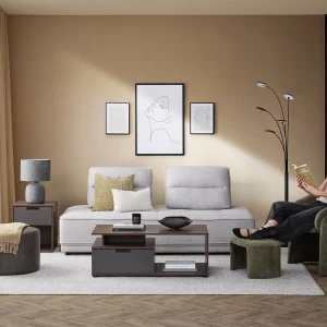 HANCHA — Modern accent chair with ottoman (03-82-64-70)