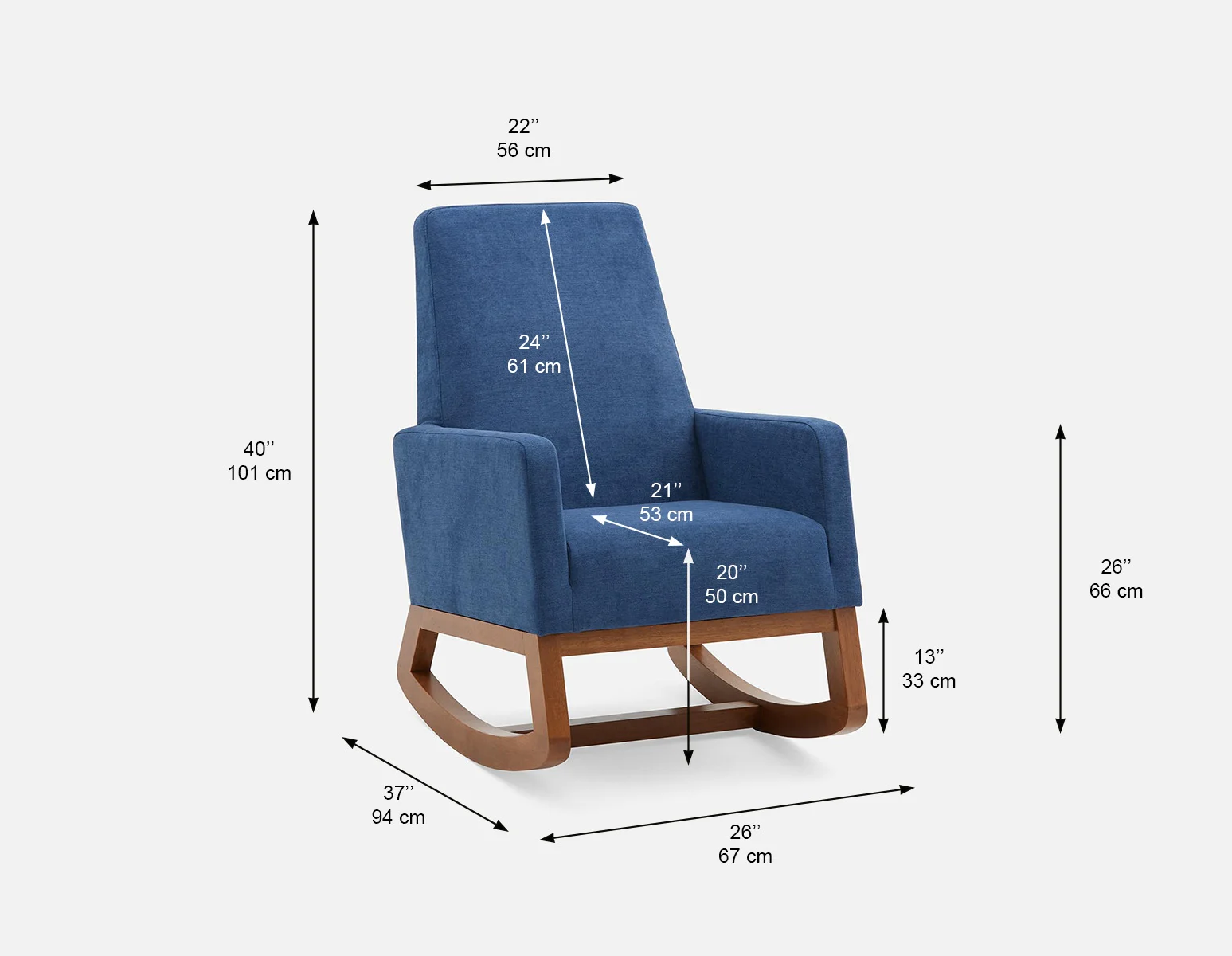 CEDRICK — Mid-century modern rocking armchair (45-46-33-60) - Image 6