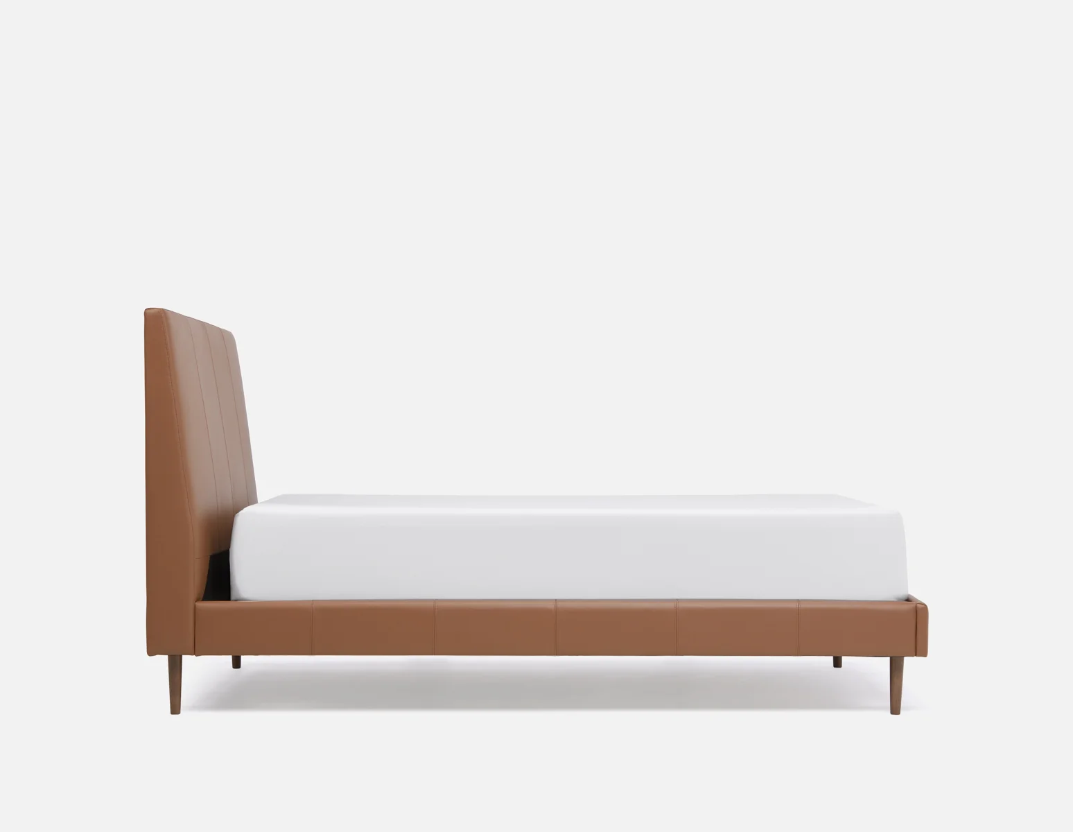 JAVIER — Mid-century modern 100% leather queen size bed (64-99-88-31) - Image 9