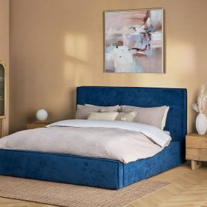 SORGUE — Upholstered king size bed with storage (60-70-51-60)