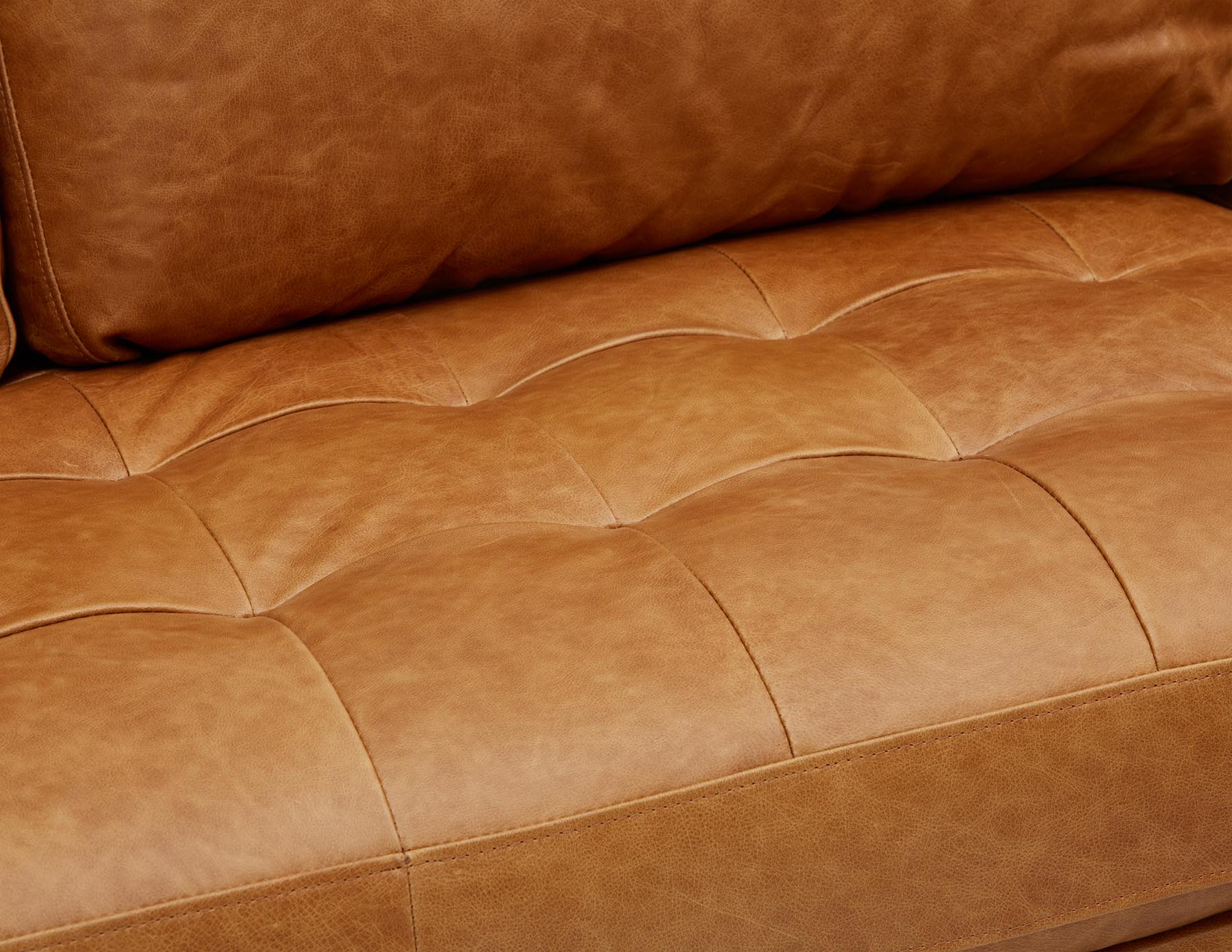 KINSEY — Mid-century modern left-facing 100% leather sectional sofa - Image 6
