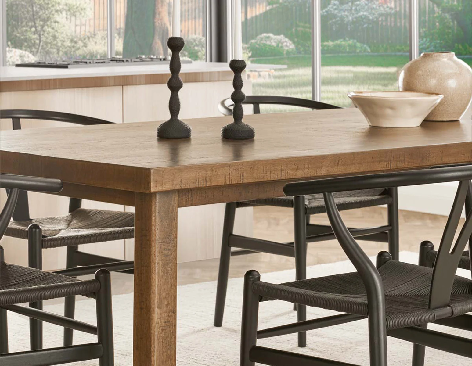 THESSALIA — Distressed solid mango wood large dining table 240 cm (94-80-91-96) - Image 12