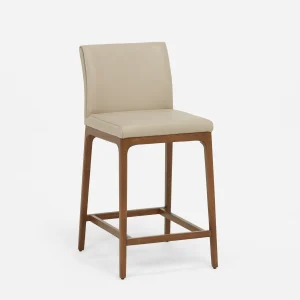 EVA — 100% leather modern counter stool 66cm (64-20-17-88)