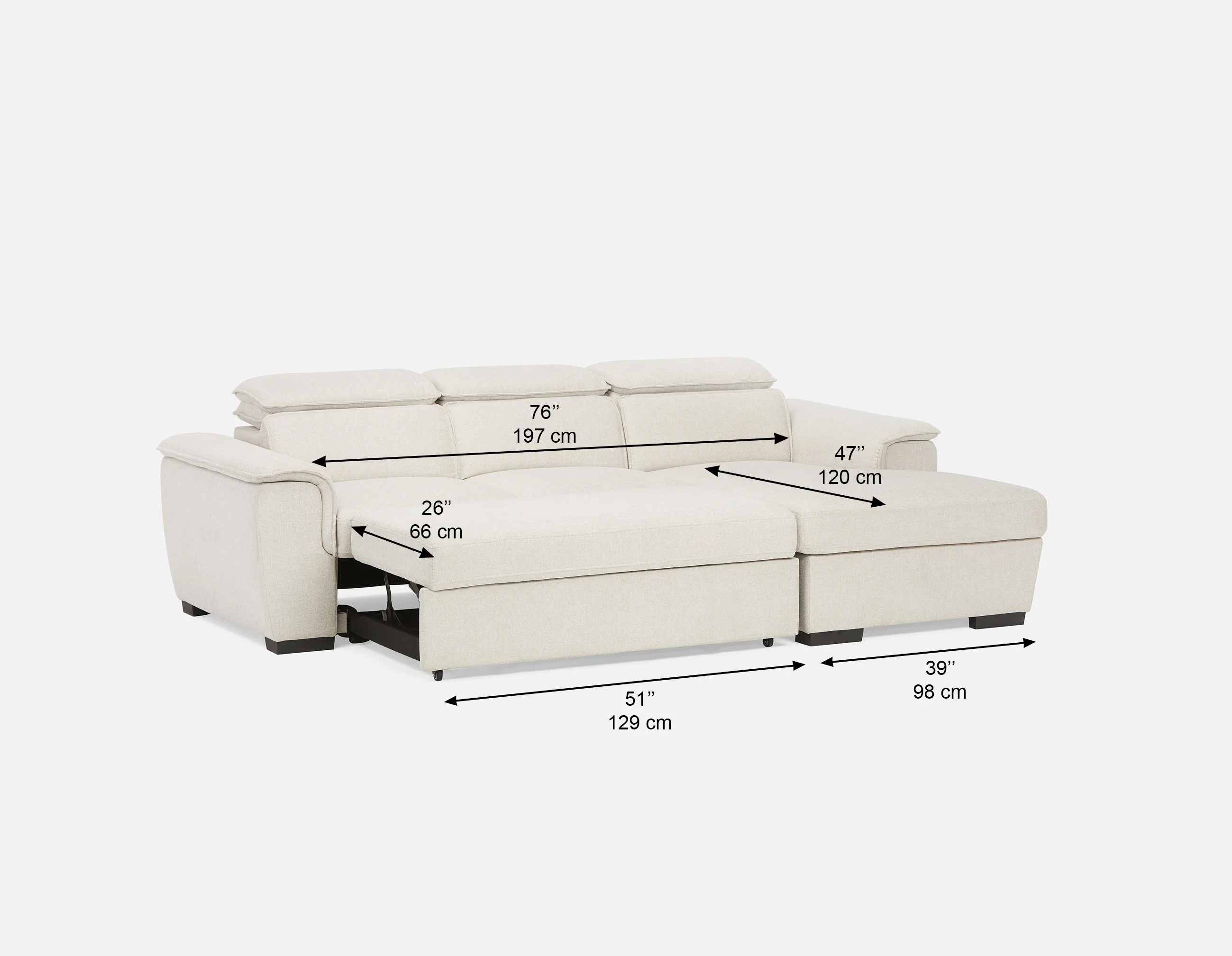 ODETTE — Contemporary right-facing sectional sofa-bed with storage (85-58-17-95) - Image 17