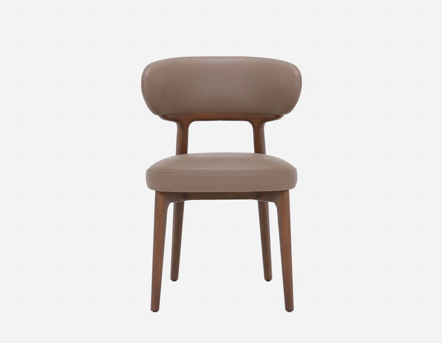 SEVILLE — 100% leather mid-century dining chair (48-33-04-93) - Image 3