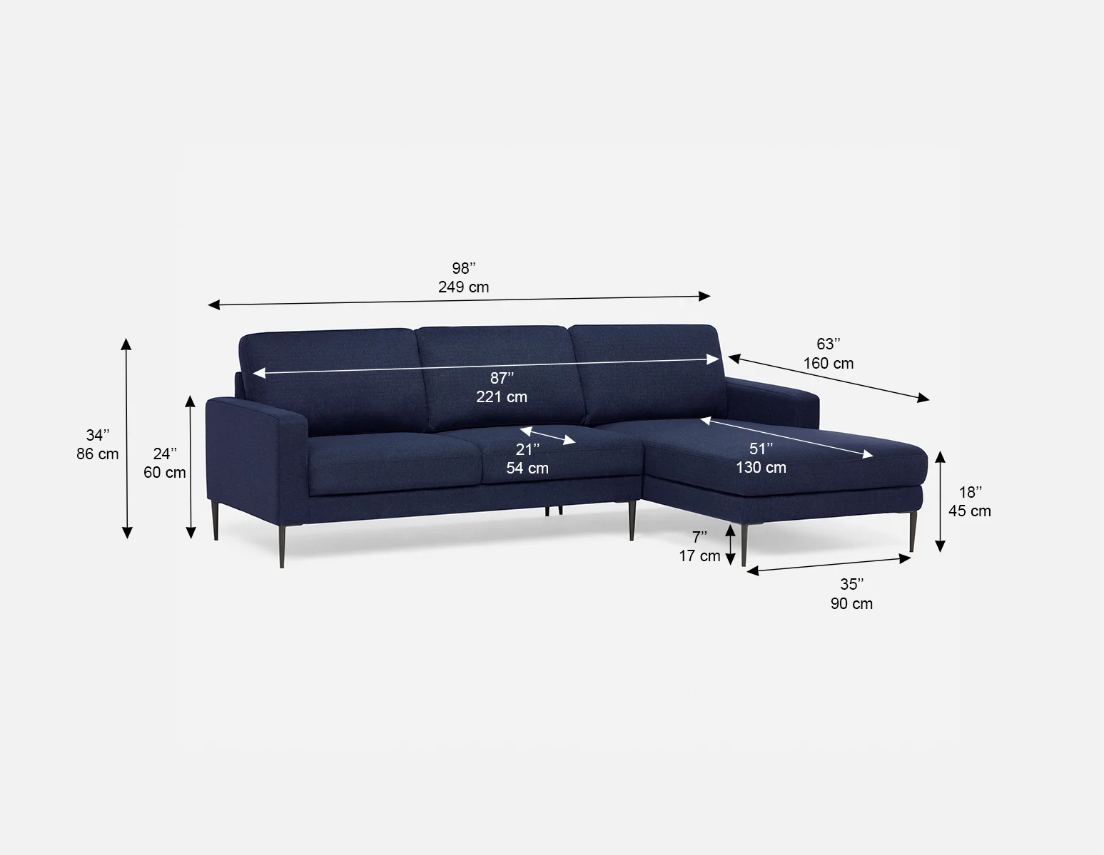 TERESA — Modern right-facing sectional sofa (62-44-40-60) - Image 9