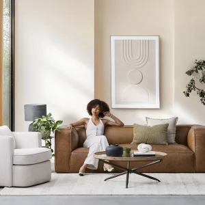 MONTE — 100% leather classic 3-seater sofa (39-69-47-67)